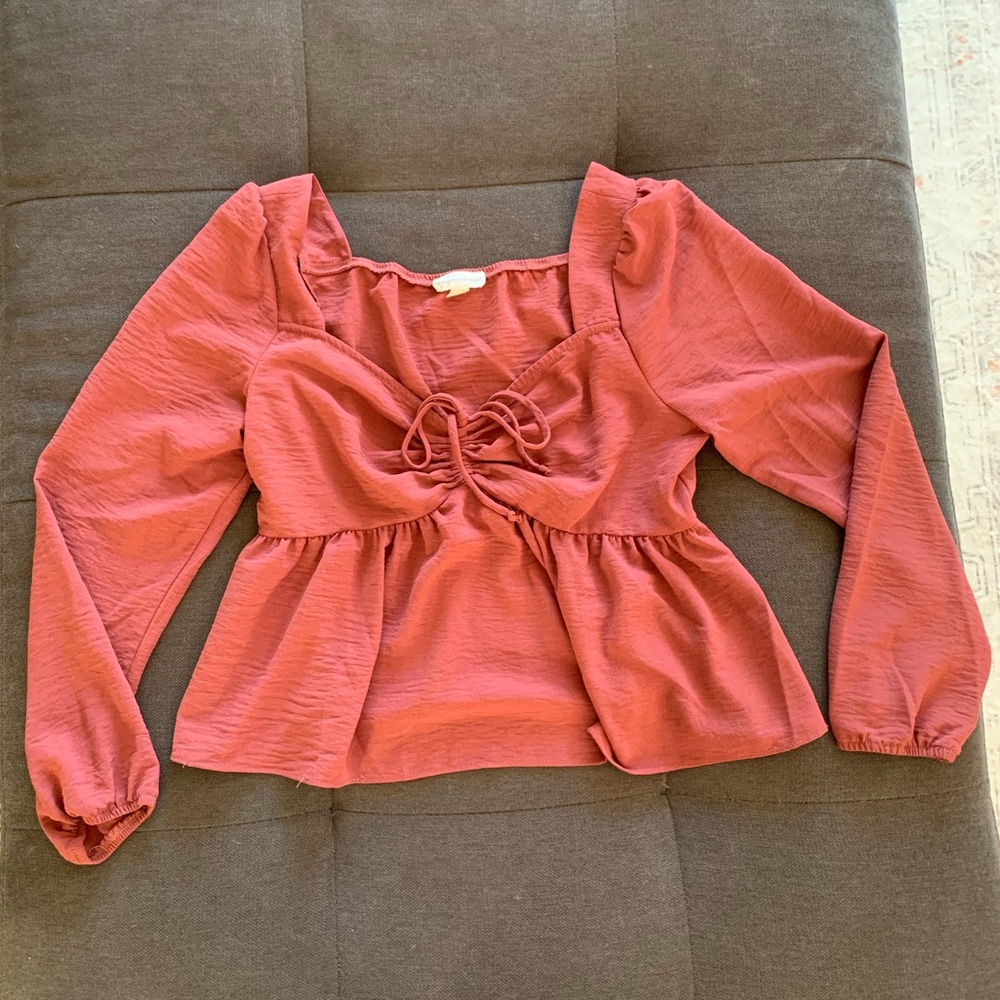 Khaleesi Tie Detail Blouse - Size: Small, Color: Pink